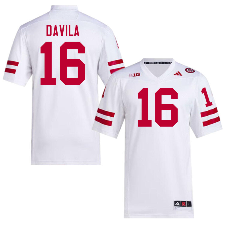 Nebraska Cornhuskers #16 Marcos Davila College Football Jerseys Stitched-White